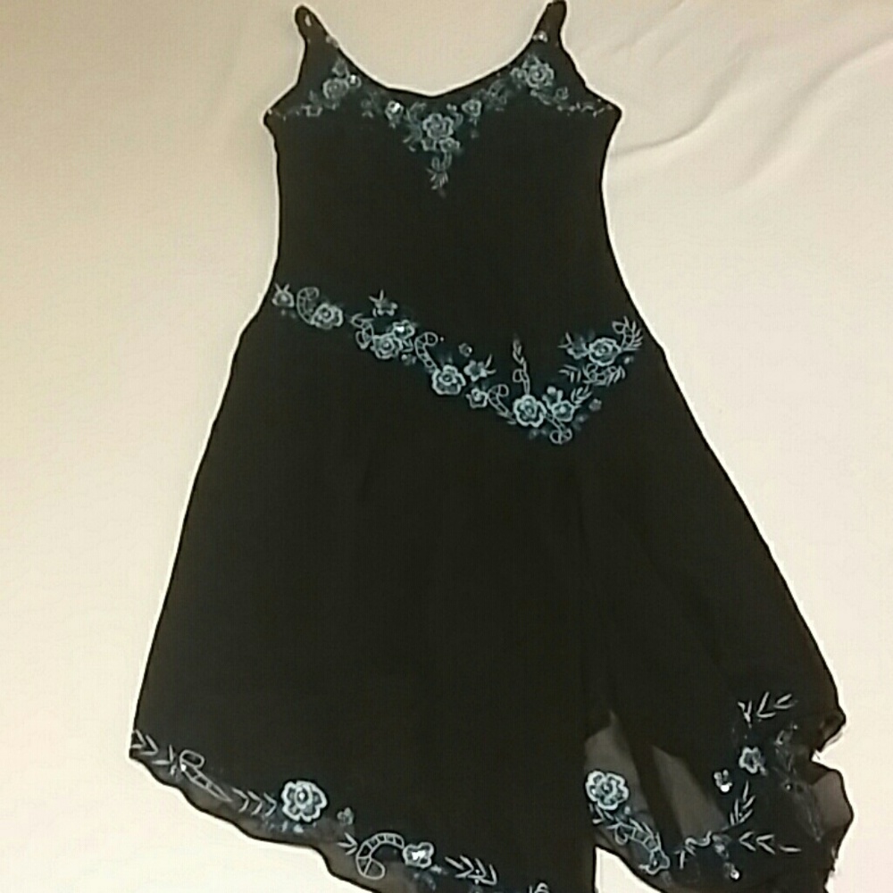 R&M Richards Sleeveless Asymmetrical-Hem Dress